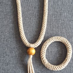 Crocheted necklace and bracelet set