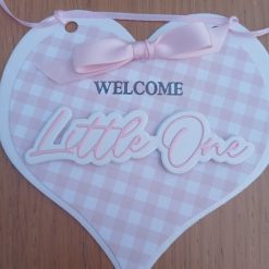 Luxury Handmade Baby Girl Welcome Banner - Pink/ Hearts 4