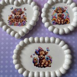 Handmade eco resin highland cow trays