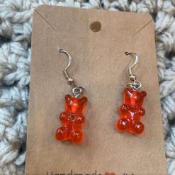 Jelly bear novelty handmade earrings - Green and Yellow