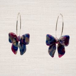Boho Spring Brights Textured Drop Hoop Earrings