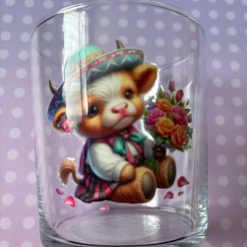 Clear highland cow glass