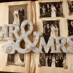 Mr& Mrs Free Standing Resin Ornament. Wedding  2 tier