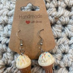 Ice cream novelty handmade earrings - Cream