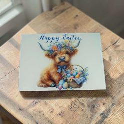 Easter Bespoke Glass Round Chopping Board / Worktop Saver