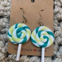 Lolly pop novelty handmade earrings - Orange and Yellow