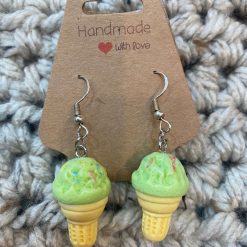 Ice cream novelty handmade earrings - Purple