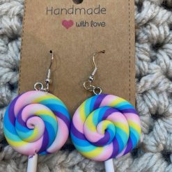 Lolly pop novelty handmade earrings - Orange and Yellow