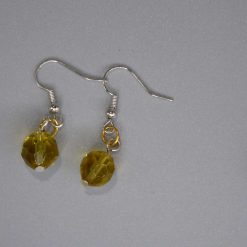 gold plated Faceted Amber Beaded Long Earrings length 4cm width 2.3cm
