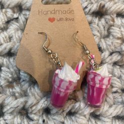 Bubble Tea novelty handmade earrings - Pink