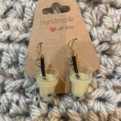 Bubble Tea novelty handmade earrings - Pink