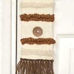 Handwoven Brown and Cream Button Door Hanger