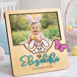 Personalised First Easter Photo Frame | Baby’s First Easter Bunny Frame | Custom Baby Easter Gift | First Easter Keepsake | Nursery Decor