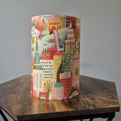 City Life handmade lampshade with brushed gold lining