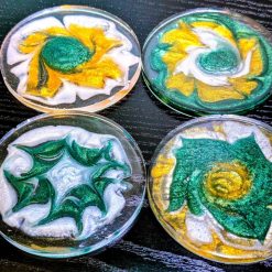 Epoxy bloomed flower Coasters