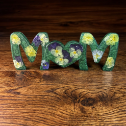 Mum Free Standing Resin Ornament. Mum Pansy