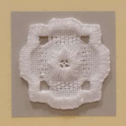 Hardanger Embroidery Flower Picture - White Frame 1 Hardanger Embroidery Flower Picture - White Frame 1