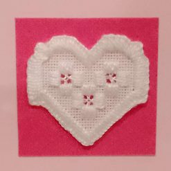 Hardanger Embroidery Heart Picture - White Frame 1 Hardanger Embroidery Heart Picture - White Frame 1