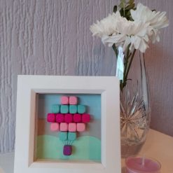 Hot Air Balloon Picture - White Frame