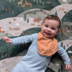 🌿 Beautiful Woodland Animal Baby Blanket – Handmade Natural Cotton 🌿