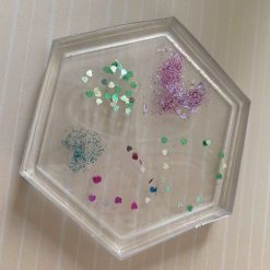 Resin love heart coaster