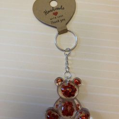 Beautiful handmade resin bear keyring
