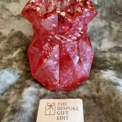 Red Resin Faceted Gift‑Bag/Vase Trinket Holder