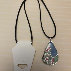 Handmade Teardrop Resin Pendant Necklace | Floral Design 🩵🩷
