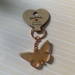 Handmade resin butterfly keyring