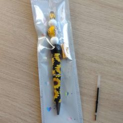 Beaded Pen - #1 Sunflower Black/Yellow 3