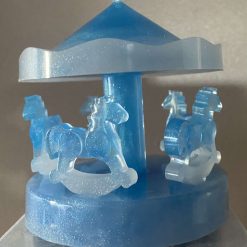 Resin miniature carousel in a mixture of colours