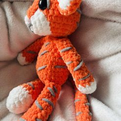 Crochet Baby Tiger Cub Toy : Handmade Chenille Velvet Plush Toy 1 Crochet Baby Tiger Cub Toy : Handmade Chenille Velvet Plush Toy 1