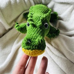 Crochet Snappy the Crocodile : Handmade Chenille Velvet Plush Toy 3
