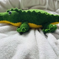 Crochet Snappy the Crocodile : Handmade Chenille Velvet Plush Toy 4