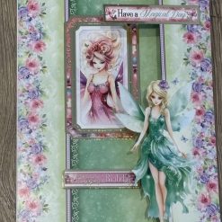 Fairy birthday card green