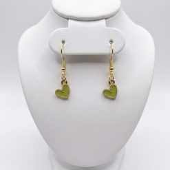 Small Green and Gold Heart Earrings 1 Small Green and Gold Heart Earrings 2
