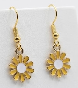 Yellow, White and Gold Flower Earrings Yellow, White and Gold Flower Earrings