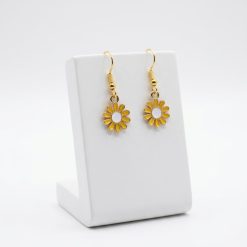 Yellow, White and Gold Flower Earrings 1 Yellow, White and Gold Flower Earrings 1