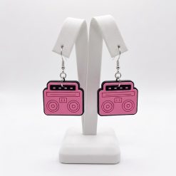Pink Retro Radio Blaster Earrings