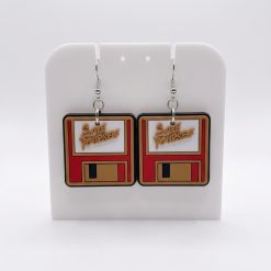 Retro Floppy Disk Earrings Which Read Save Yourself