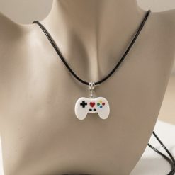 White Video Game Controller Inspired Necklace