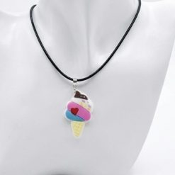 Cute Ice Cream Colourful Heart Necklace