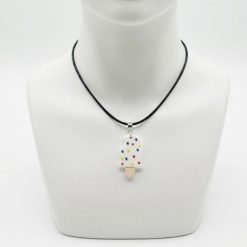 White Ice Lolly With Bite Necklace