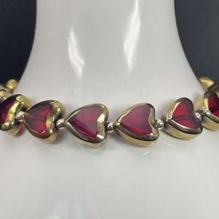 Garnet Heart Bracelet