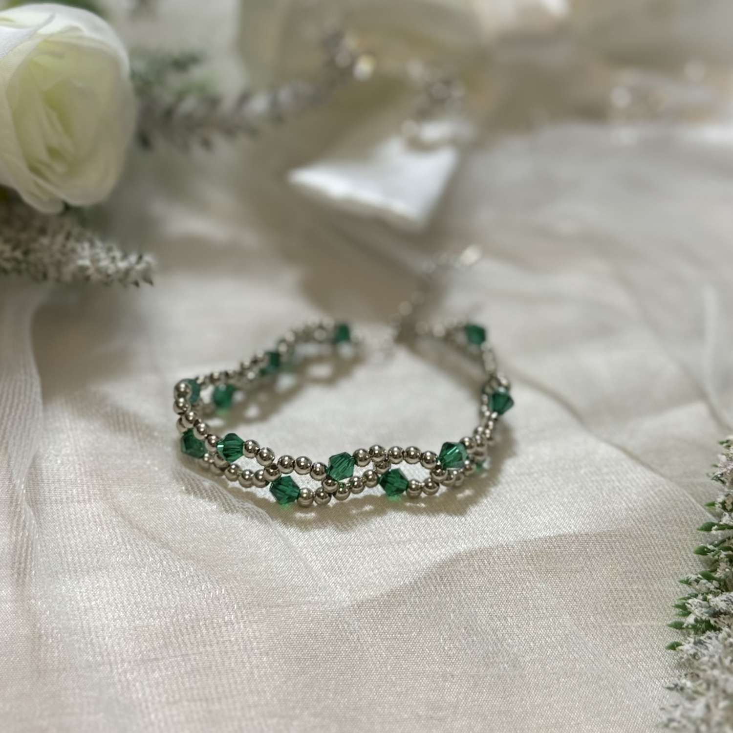 Emerald Green & Silver Bracelet Emerald Green & Silver Bracelet