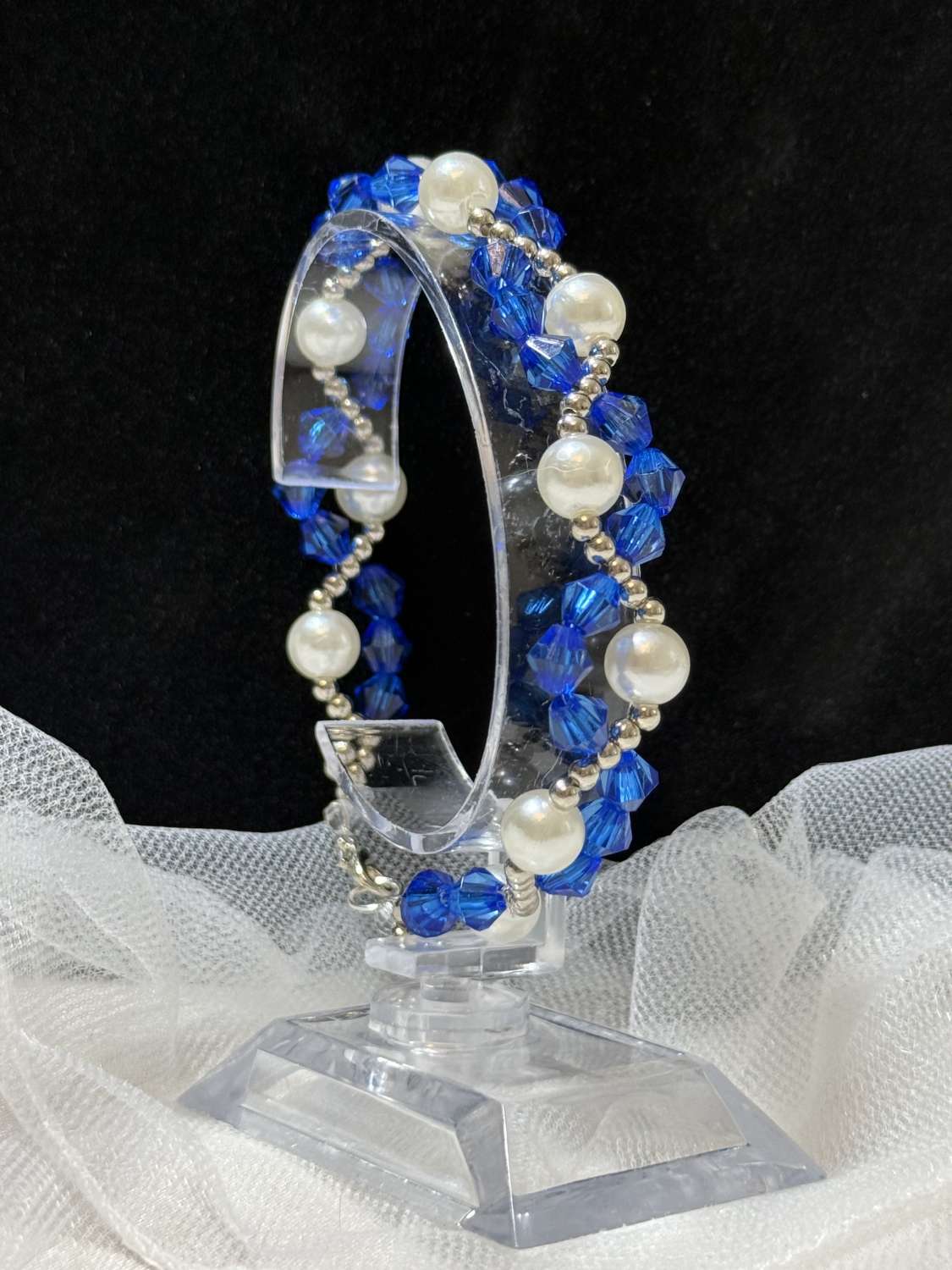 Sapphire Blue & Pearl Bracelet Sapphire Blue & Pearl Bracelet