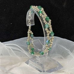 Emerald Green & Silver Bracelet 1 Emerald Green & Silver Bracelet 1