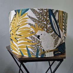 Jungle Ferns handmade lampshade with brushed gold lining
