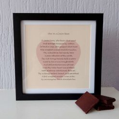 Original Humorous Chocolate Themed Poem - Black Frame