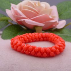 red tri beaded Bracelet 16.5 cm